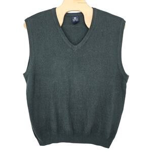 Vintage Pebble Beach Fern Green Sleeveless V-Neck Knit Preppy Sweater Vest XXL